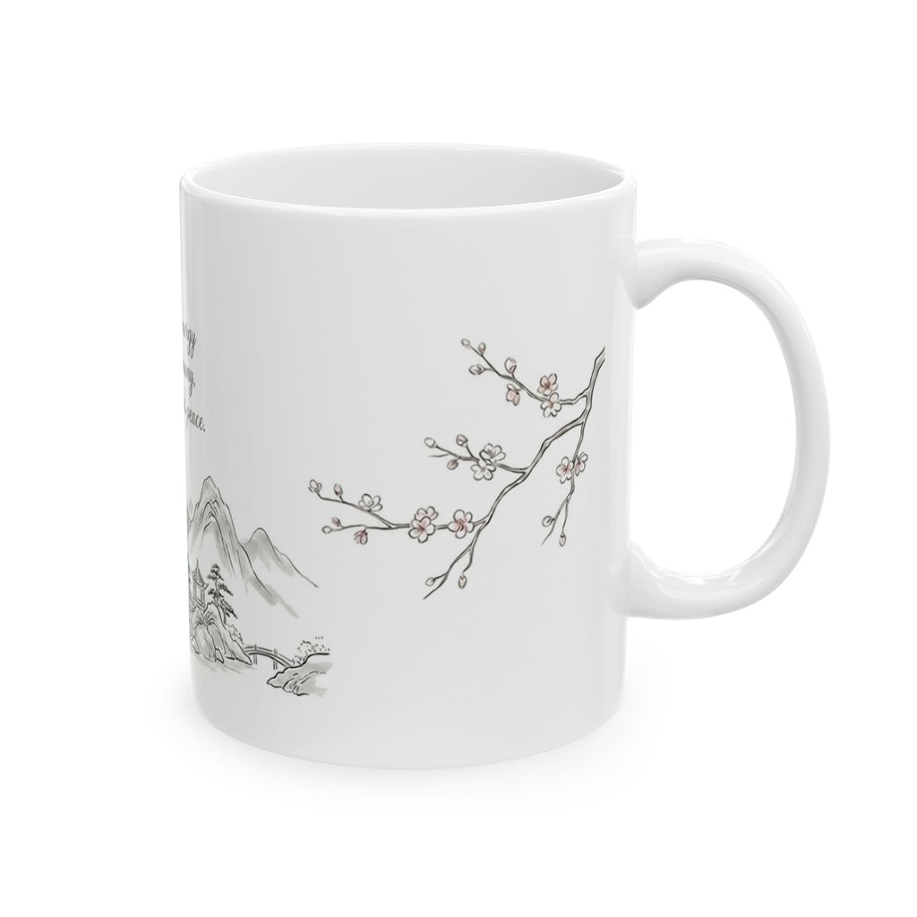 Zen Harmony Ceramic Mug — 'When your energy flows in harmony, your spirit finds peace' (11oz & 15oz)