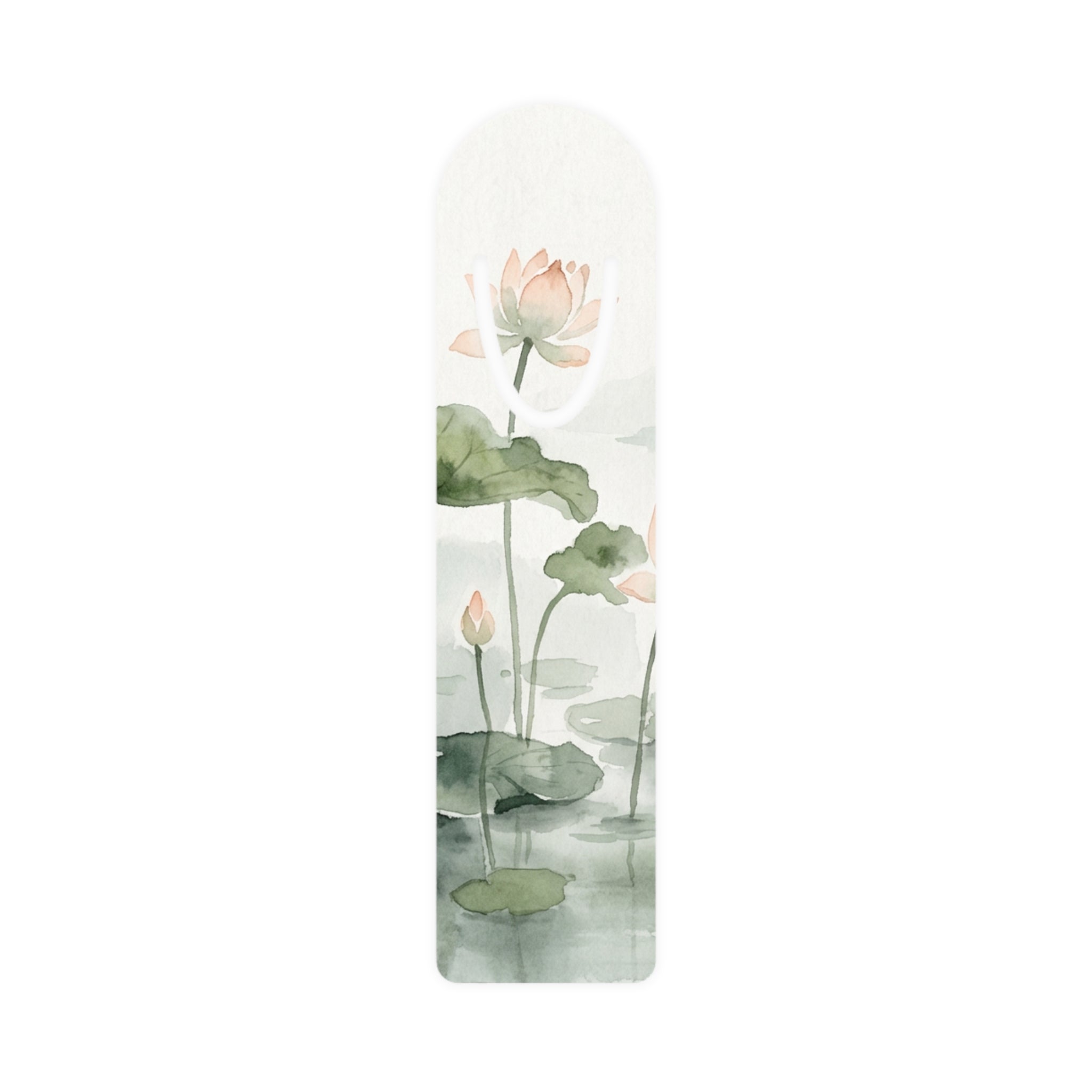 Lotus Watercolor Bookmark — Floral Metal Corner Bookmark for Readers