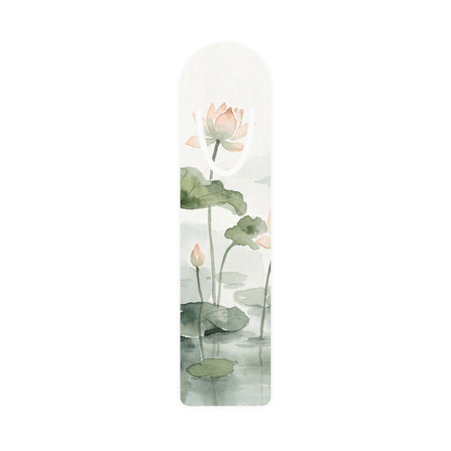 Lotus Watercolor Bookmark — Floral Metal Corner Bookmark for Readers