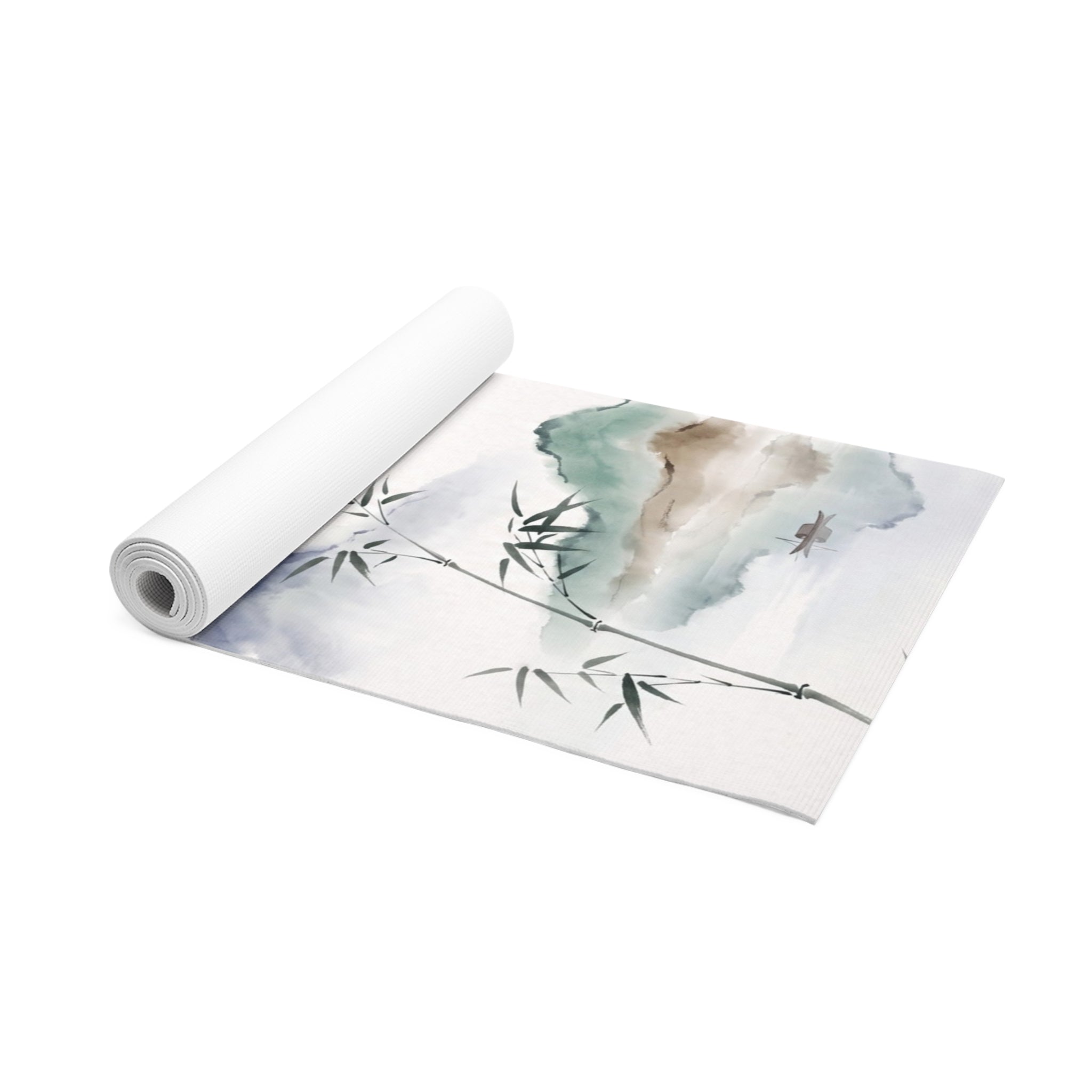 Watercolor Mountain Yoga Mat — Serene Foam Exercise Mat