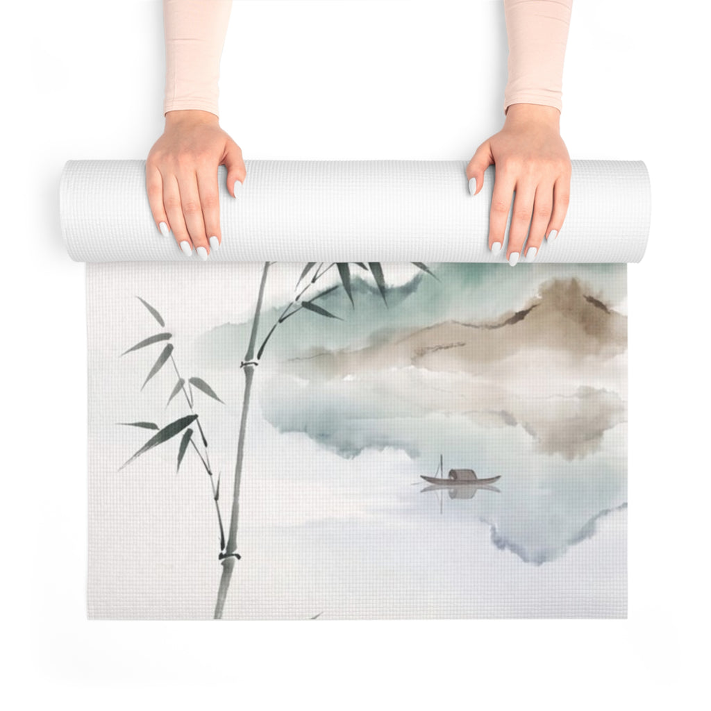 Watercolor Mountain Yoga Mat — Serene Foam Exercise Mat